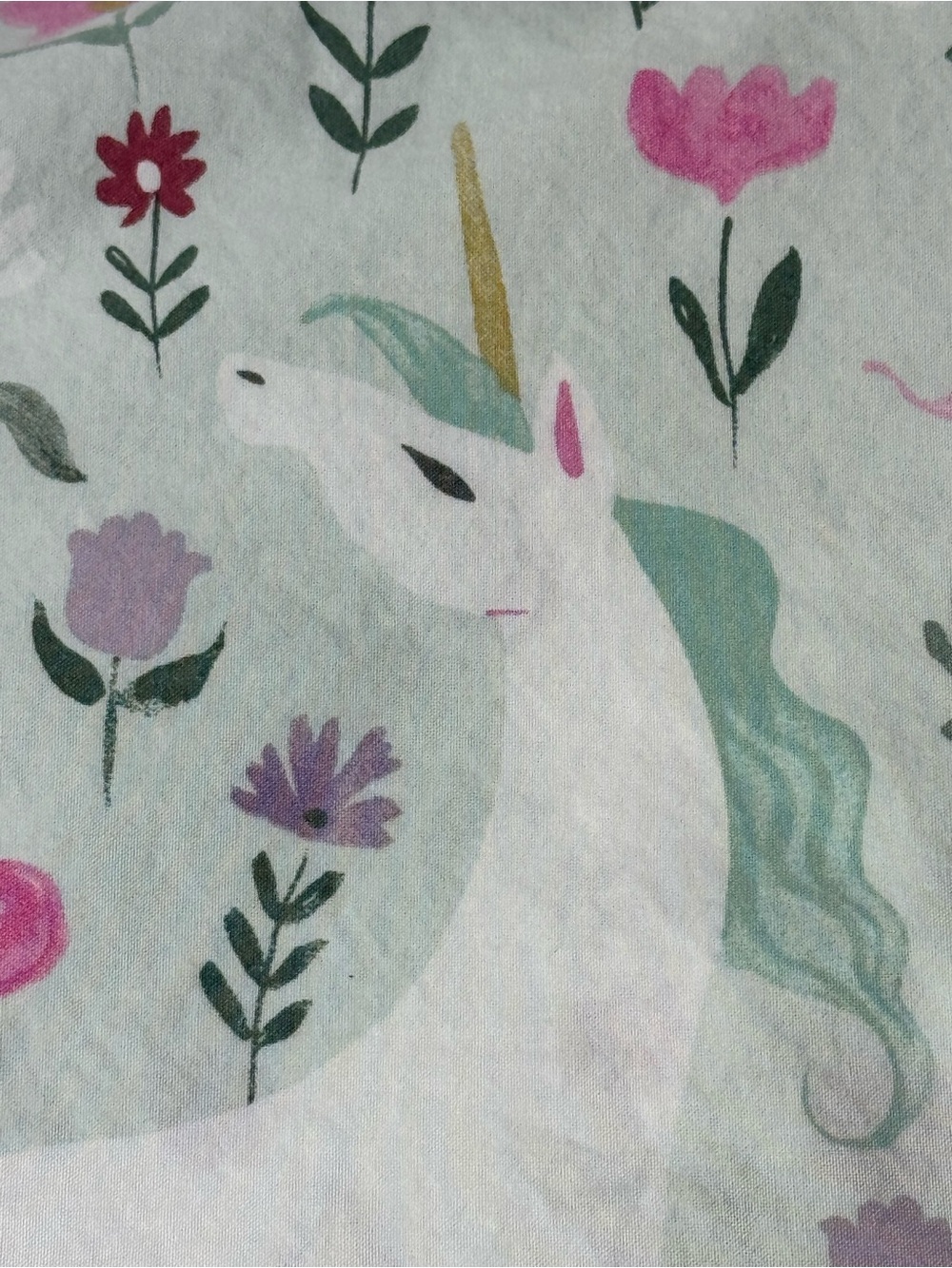 Pottery Barn Kids Mystical Unicorn Organic Cotton Twin Duvet Cover - Picture 4 of 7